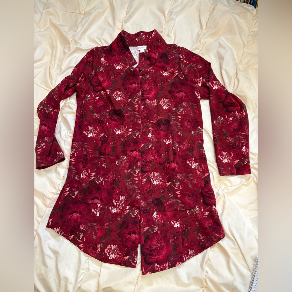 LuLaRoe Red Floral Duster / cardigan
